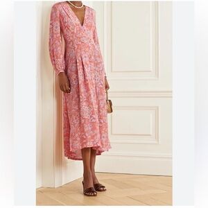 RIXO 'Camellia' midi dress is made from fluid silk crepe de chine